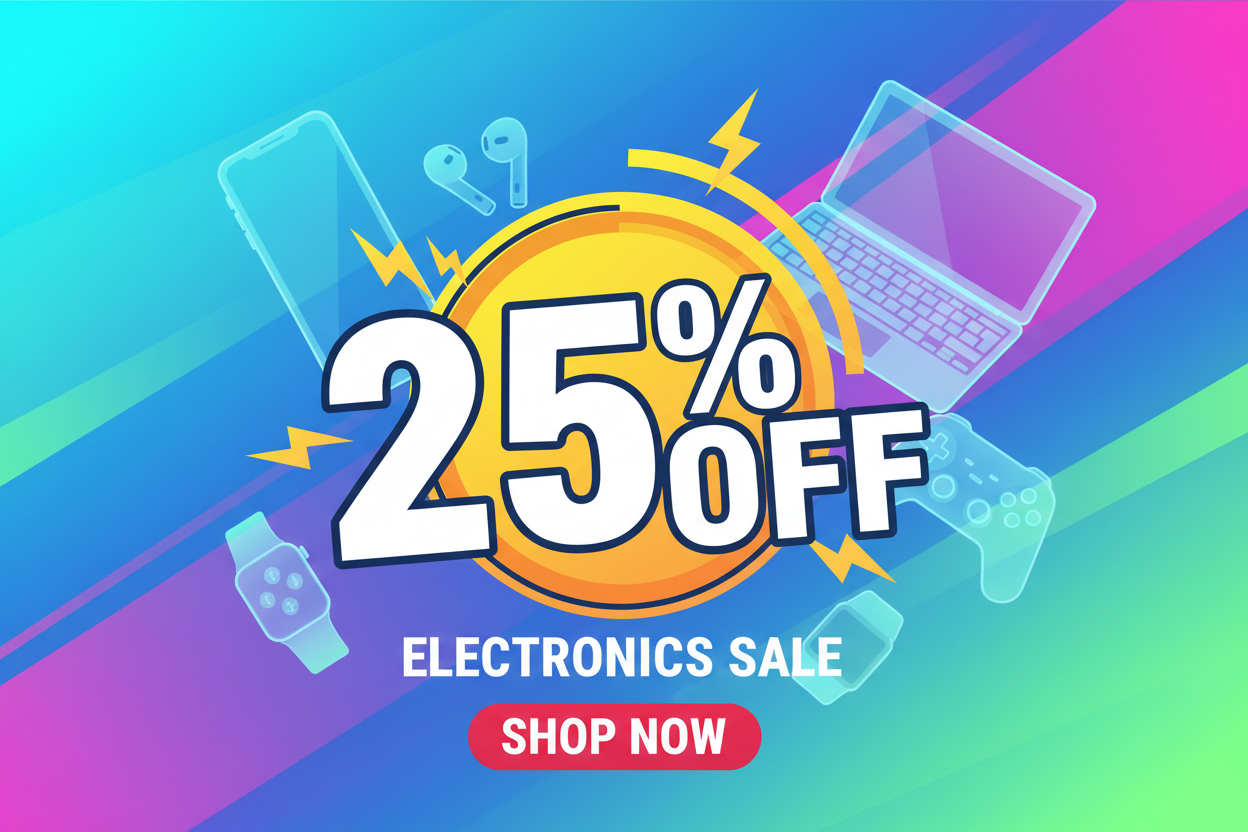200 x 200 deals image 25% off electronic